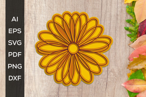 3D Mandala Layered Flower – 3d SVG for Shapes