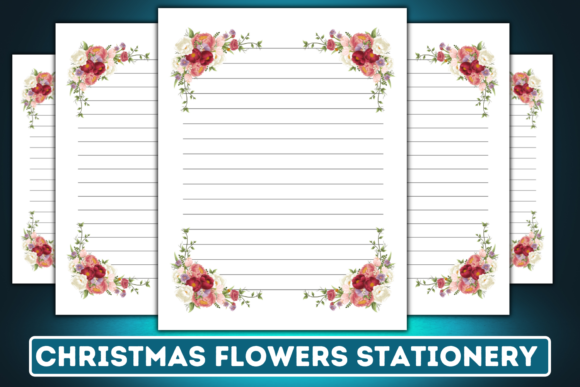 Christmas Flowers Stationery Graphics & Print Templates