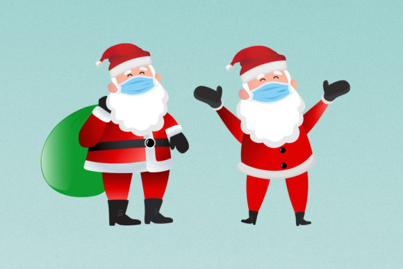 Christmas Santa Claus with Mask: Graphics & Illustrations