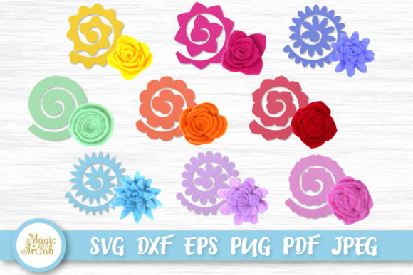 Felt Flower Templates SVGs for Graphics & Crafts