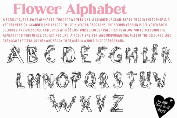 Flower Alphabet Kit: Graphics & Illustrations