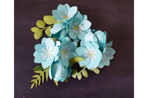 Forget Me Nots Paper Flower Templates: 3D SVG & Paper Flowers