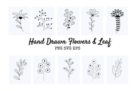 Hand-Drawn Flower Clipart for Graphics and Illustrations