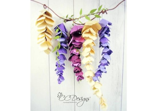 Hanging Wisteria Paper Flower Templates: 3D SVG & Paper Flowers