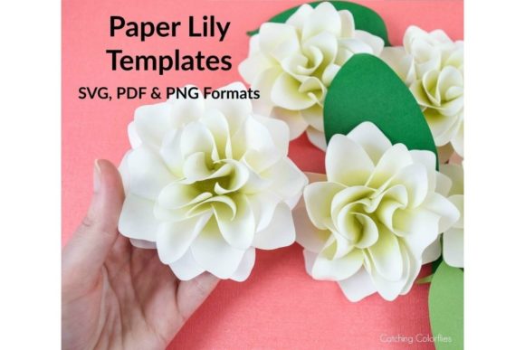 Lily Paper Flower Templates for 3D SVG Branding