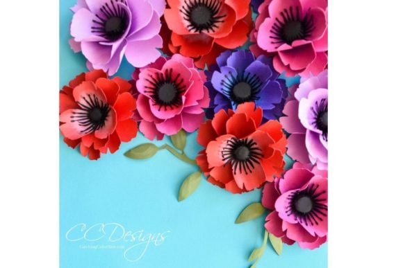 Small Poppy Flower Templates: 3D SVG for Paper Flowers