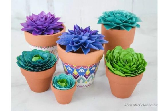 Succulent Plant Paper Templates for 3D SVG & Paper Flowers
