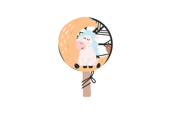 Unicorn Boho Christmas Candy Moon Svg Graphics