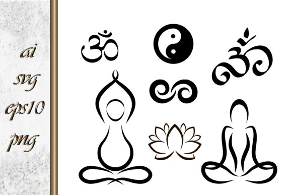 Yoga Symbols Oriental Elements Graphics